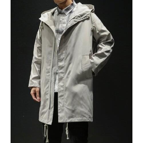 Autumn New Original Brand Loose Dust Coat Bigger Size Male Cloak Leisure Hooded Coat Casual Long Jacket Men Trench Coats M-5XL