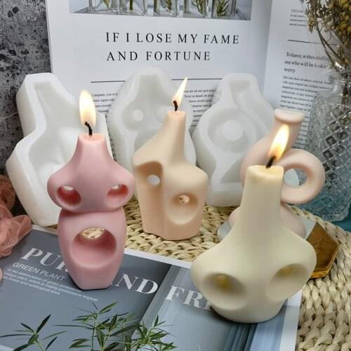 2021 New Candle silicone mold Geometric bottle shape gypsum silica gel mold Home decoration mould cake Silicone mold