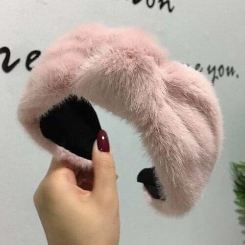 High Quality Faux Fur Head Band Knot Headwear Winter Hair Accessories for Women Hairbands Bezel Headbands New Fashion Hair Band