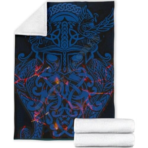Odin The All Father Viking Tattoo 3D printed Sherpa Blanket on Bed Home Textiles Dreamlike HOME ACCESSORIES Drop shipping