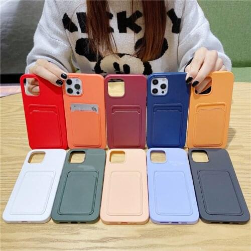 Original Card Bag Candy Color Phone Case For iPhone 12 Pro Max 11 12 Mini XR XS Max X 7 8 Plus 11 Pro Shockproof Protector Cover