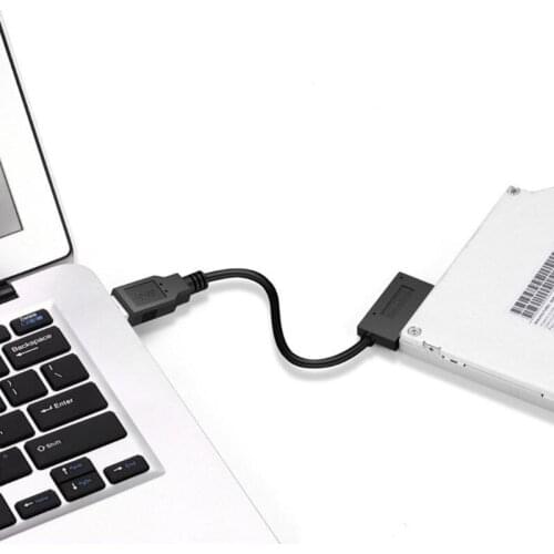 USB 2.0 Mini Sata II 7+6 13Pin Adapter Converter Cable for Laptop CD/DVD ROM Kit