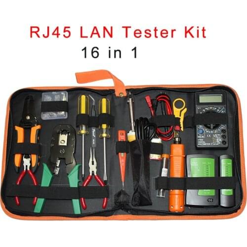 Portable Ethernet Network Cable Tester Tools Kit RJ45 Crimping Crimper Stripper Punch RJ11 RJ12 CAT5 CAT5e Wire Line Detector