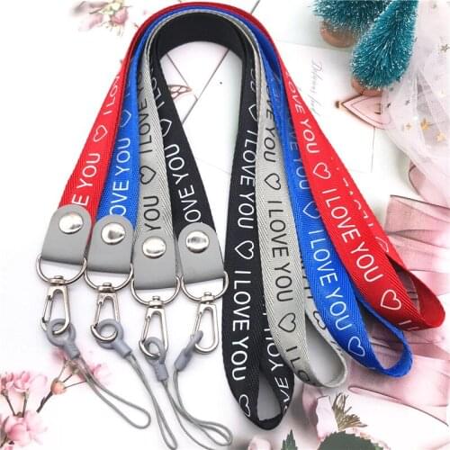 Love pattern fashion Neck Strap Phone Lanyard Camera Strap Keys Accessories office Work tag lanyard Straps keycord Lanyards