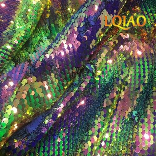 Dot Pink-Laser Silver Reversible Sequin Fabric By The Yard Mermaid Sequin Fabric,DIY Sewing Fabric For Cushion Backrest Clothes