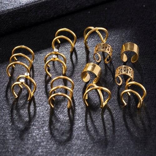 12pcs/set Fashion Ears Clip on Earrings Without Pierced Ears Female Valentine Gift for Friend Stud Earrings Jewelry for Women