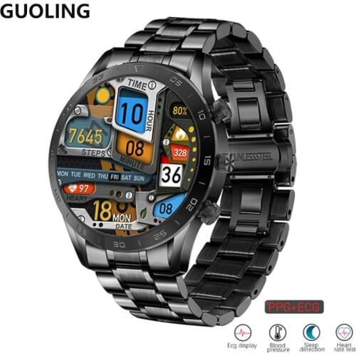 454*454 HD Screen Smart Watch Men BT-Call Music Player IP68 Waterproof Password Smartwatch Wireless Charger ECG Watch DIY Dial