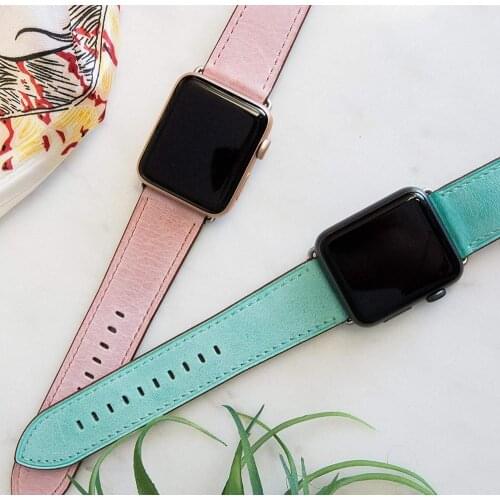 Compatible Apple Watch Band 38mm 40mm 42mm 44mm for Women - Leather Band Compatible iWatch Bands/Strap for Series 4 3 2 1