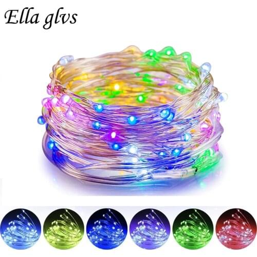 Light string Battery 1M 2M 5M 10M LED String Lights For Xmas Garland Party Wedding Decoration Christmas Tree Flasher Fairy Light