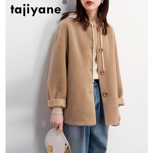 Real Coat Fur Streetwear Wool Jacket Autumn Winter Coat Women Clothes 2021 Korean Vintage Tops Suede Lining Sheep Shearling 3296