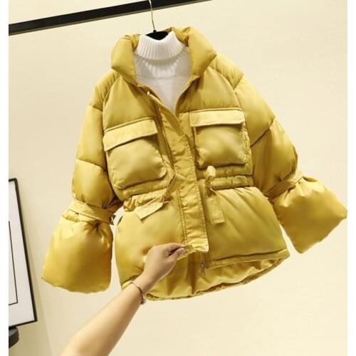 Women Winter Jackets Parkas 2020 New Fashion Thick Warm Overcoat Lantern Sleeve Jackets Female Cotton Padded Parka Outwear P1029