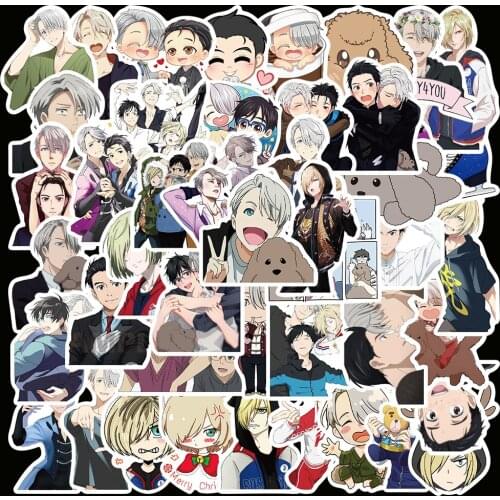 10/50pcs YURI!!! On ICE Graffiti Stickers Cartoon Anime Stickers for Guitar Luggage Aesthetic Skateboard Stickers Chidren Toy