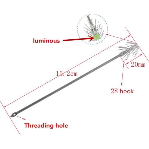 10pcs Stainless Steel Squid Hooks Luminous Lure Umbrella Ring Sea Needle Octopus Cuttlefish Accessories Saltwater Fishing Tools