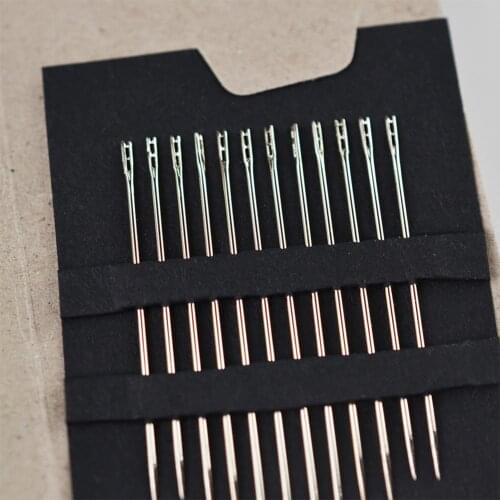12pcs/set Easy To Use Hand Tool Art Craft For Old Man Self Threading Repair Stitch DIY Sewing Needle Blind Assorted Double Hole