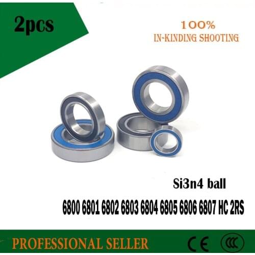 2pcs 6801 Hybrid Ceramic Bearing 12x21x5 mm Bicycle Bottom Brackets & Spares 6801RS Si3N4 Ball Bearings