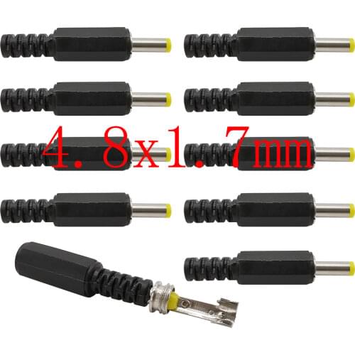 5/10pcs 4.8 x 1.7mm DC Power Socket Connectors 4.8x1.7 DC Power Male Plug Adapter 4.8*1.7 DIY Wire Cable Solder Supply Connector