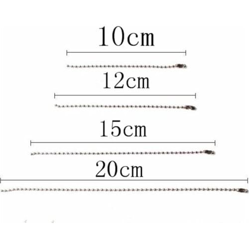 50pcs/lot 2.4mm Ball Bead Chains Fits KeyRing/Key Chain/Dolls/Label Hand Tag Connector DIY Jewelry 10/12/15/20CM