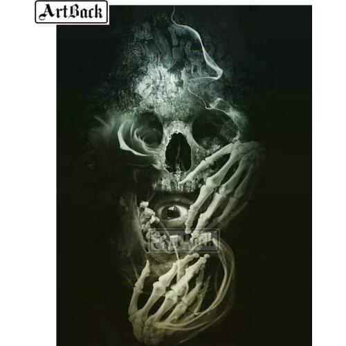 5d diy diamond painting skull full square drill diamond embroidery rhinestone 3d mosaic decorative painting animal picture