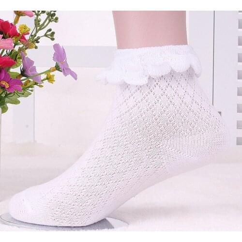 6pairs/lot Baby Girls Mesh Socks Cotton Children Thin Socks for Spring Summer Kids Cozy Solid Colorsftws0034