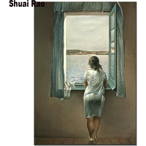 Woman At The Window diy diamond painting 3 d handmade full round diamond embroidery,5 d cross stitch sets,home art