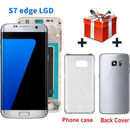 5.5'' Display For SAMSUNG Galaxy S7 edge G935 G935F LCD Touch Screen Digitizer Frame For Samsung S7 EDGE LCD Free Back Glass