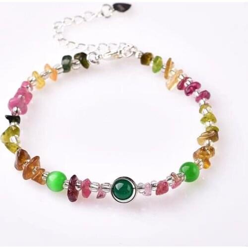 Irregular Tourmaline Woven Bracelet Natural Crystal Stone Healing gifets