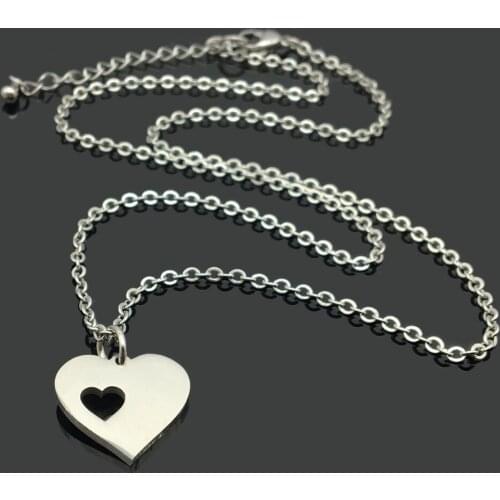 Peach Love Charm Stainless Steel Chain Necklace High Quality Stainless Steel Love Heart Pendant Chain Party Necklace