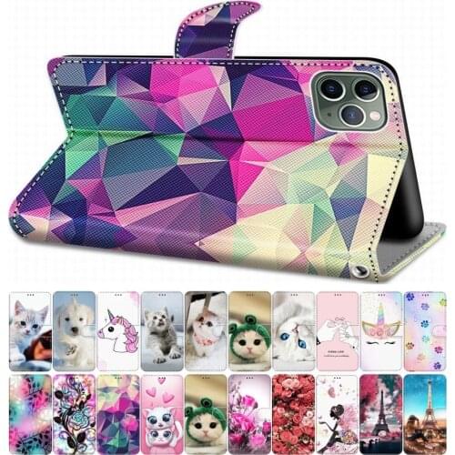 For Case Samsung Galaxy A20S A20E A2 Core A10S A10 Flip Leather Book Cover Phone Case Cute Cat Dog Unicorn Horse Tower DP08F