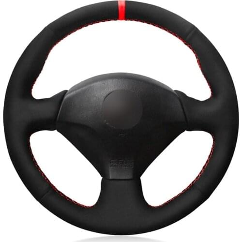 Car Steering Wheel Cover Black Suede For Honda S2000 Civic Type R Lntegra Insight Civic SI Acura RSX 2000 2001 2002-2008 2009