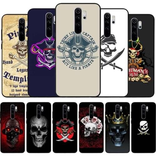 Pirate logo design black Silicone Phone Case For Redmi note 9 8 7 Pro S 8T 7A Cover