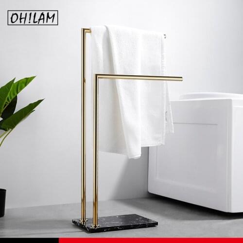 Double L Shape Pedestal Towel Holder Bathroom Kitchen Towel Rack Stand Floor Standing Bath Towel Holder Clothes Drying Racks