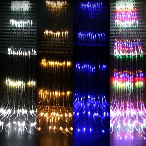 Thrisdar 3x3M 320 LED Waterfall Curtain Icicle String Light Christmas Wedding Party Garden Snowing fall Fairy String Garland