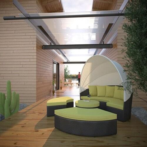 Freeshipping Lounger Outdoor Rattan Sofa Lying Bed Balcony Villa Outdoor PU Rattan Chairs Sets