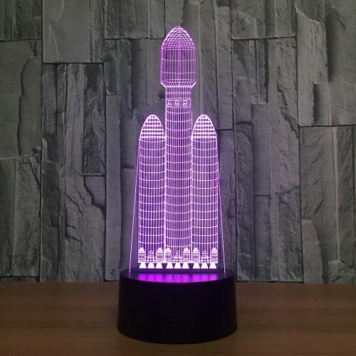 Space Shuttle Lamp 3D Visual Led Night Lights For Kids Touch Usb Table Lampara Lampe Baby Sleeping Nightlight Drop Shipping