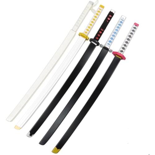 Demon Slayer Kimetsu No Yaiba Hashibira Inosuke/Kamado Tanjirou Wooden Sword Cosplay Props Weapons for Comic Party Halloween
