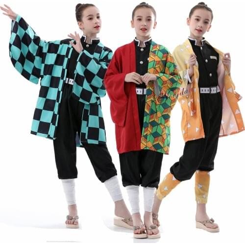 Anime Costume Demon Slayer Kimetsu no Yaiba Cosplay Agatsuma Zenitsu Tomioka Giyuu Kamado Tanjirou Kimono Men Halloween Costumes