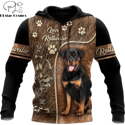 Beautiful Animal Love Rottweiler 3D Printed Unisex Deluxe Hoodie Sweatshirt Zip Pullover Casual Tracksuit sudadera hombre DW0336