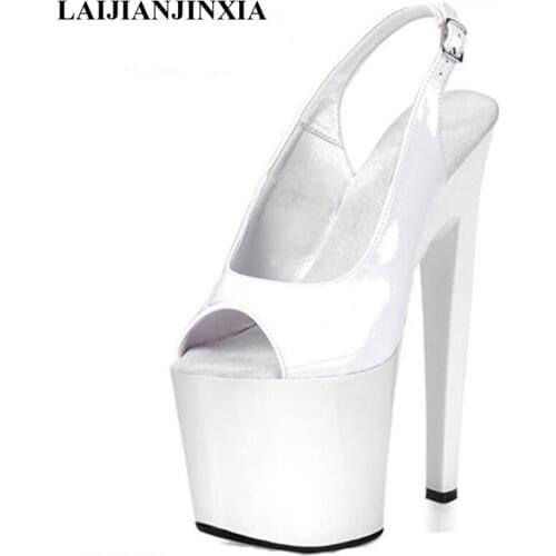LAIJIANJINXIA New Wedding Women Dress Sandals 20CM high heels Pumps Night Club Party Pole Dancing Shoes Sexy Dance Shoes