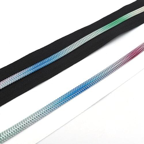 Rainbow Size 5 Zipper Tape - Various colors by the yard - Rainbow Nylon Coil Zipper - 1,3,5 Yards