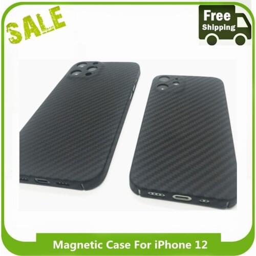 Biipaer Magnetic Pure Carbon Fiber Phone Case For iphone 12 pro Ultra-thin Anti-Fall Hard Cover For iphone 12 pro Max 12