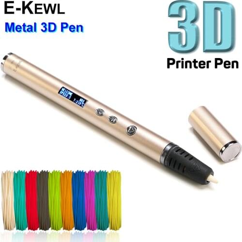 Metal 3D Printer Pen OLED Screen 50m PLA ABS Filament 3D Children Presents 3D Printing scribble Pen 3D Smart Pencil For Kids