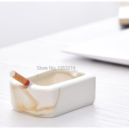 Mini square ashtray China white Ceramic ink porcelain ashtray for Hotel Home Office Study KTV room indoor outdoor study ashtray