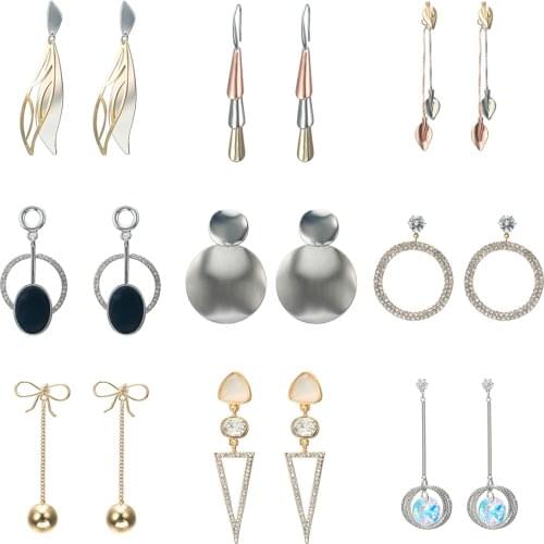 Match-Right Trendy Earrings for Women Geometric/Long/Big/Korean/Dangle/Drop Earrings Fashion Jewelry female yjz8146