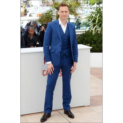 New two button blue groom dress terno masculino 2020 new best man notched lapel Wedding terno masculino (jacket+pants+Vest+tie)