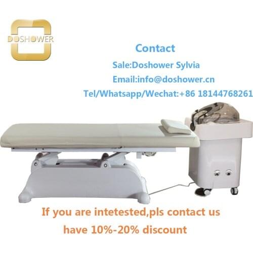Salon hair equipment furniture barber with wash hair chair dubble for massage shampoo bed