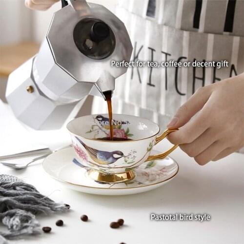Pastoral Bone China Coffee Set Europe Porcelain Tea Set Ceramic Mug Pot Sugar Bowl Creamer Teapot Coffee Cup Coffeeware