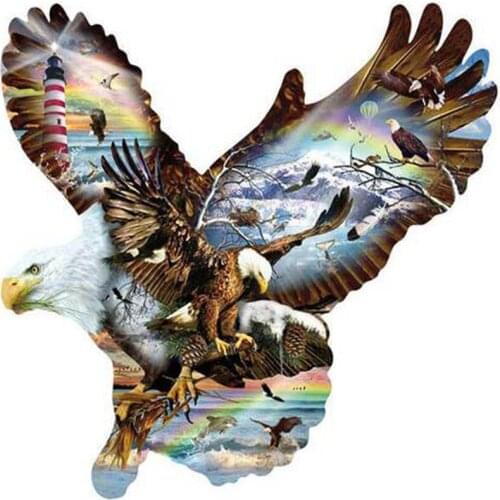 Full Diamond Painting Cross Stitch Round Diamond Mosaic Craft Diamond Embroidery 5D Diy Needlework Animal Eagle Home Paintings