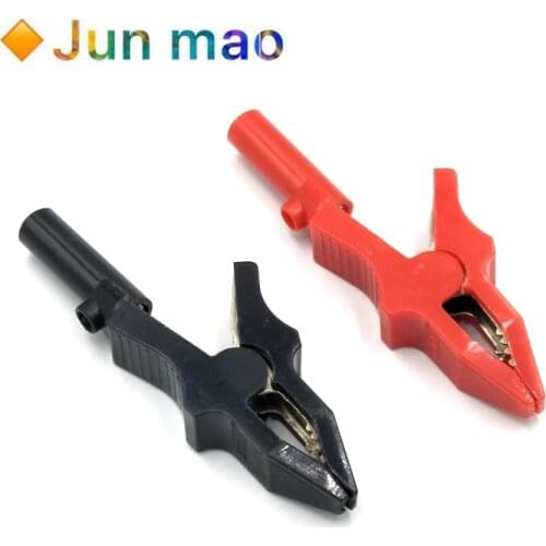 2PCS Fully enclosed alligator clip with high insulation and high voltage resistance 4mm Jack