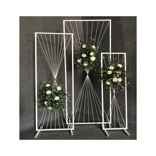 Wedding props wrought iron geometric screen wedding stage rectangle frame road profiled background decorative hourglass screen