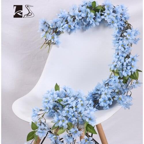 Romantic Silk Cloth 123 Head Wall Hanging Artificial Jasmine Rattan Artificial Flower Artificial Rattan Home Wedding Decoration